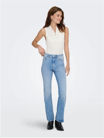 ONLY WAUW HW FLARD JEANS LIGHT BLUE DENIM - 15361594